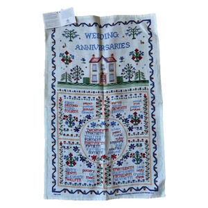 New NWT Ulster weavers Linen Anniversary Tea Towel Kitchen Gift Newlywed